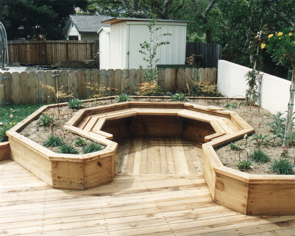 Wood Benches in Circle